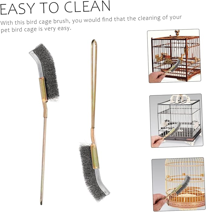 2pcs Wire Brush Cleaner for Bird Cages Lightweight Brush for Daily Cleaning Convenient Hanging Design for Easy Storage Essential Tool for Parrot and Pet Bird Owners