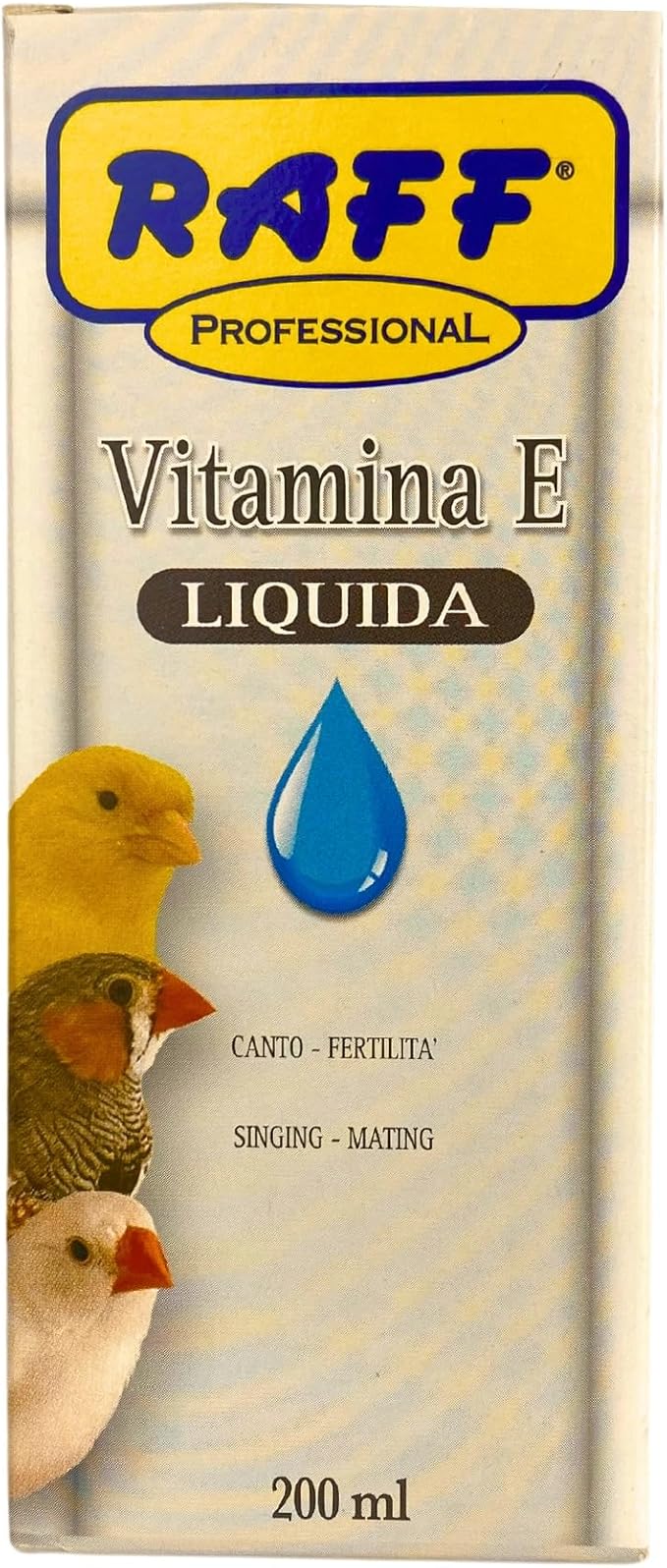 Raff Liquid Vitamin-E Supplement for Birds, Sunflower Oils and Fats, Raw Soy Lecithin, Vitamin for Bird, Accessories for Pigeons, Food for Canary, Fertility for Birds, Finch, breeding Bird.200ml