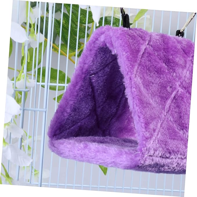 WOONEKY Adorable Parrot Hammock Small Plush Sleeping Bed for Birds Warm Hanging Hut for Bird Cage Encourages Exercise and Comfort