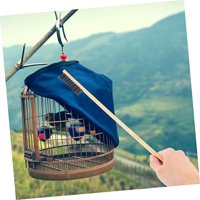 Toddmomy 2pcs Bird Cage Cleaning Brush Set Bird Droppings Cleaner Brush Small Animal Cage Cleaner Household Cleaning Tools