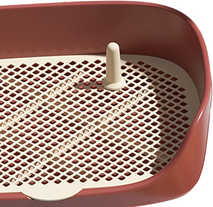 Pet Dog Toilet Puppy Training Potty Tray Portable for Cat Training Pad Holder with Protection Wall Litter Box Trainer Corner, Red L