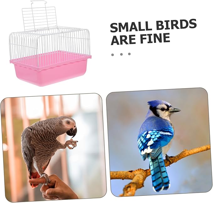 LIOOBO Portable Bird Travel Cage for Parakeets and Lovebirds Small Easy to Clean Material Transparent Window for Easy Observation for Travel and Home Use