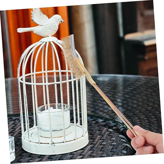 Balacoo 1Set Bird Cage Cleaning Brush Set Durable Ergonomic Handle Bristles for Cleaning of Parakeet Cages and Small Animal Habitats Cage Care Tool