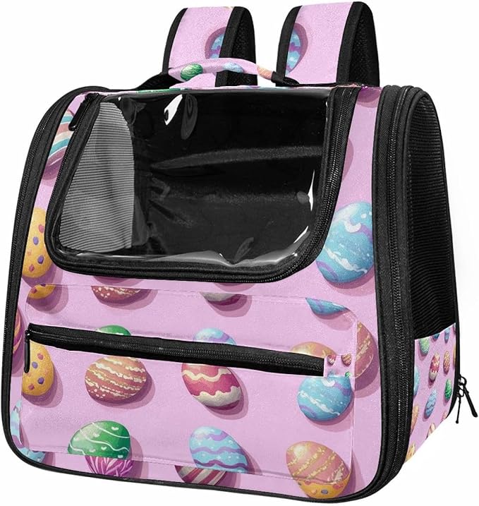 Easter Eggs (4) Transparent Pet Carrier for Travel Hiking for Kitty Small Dog