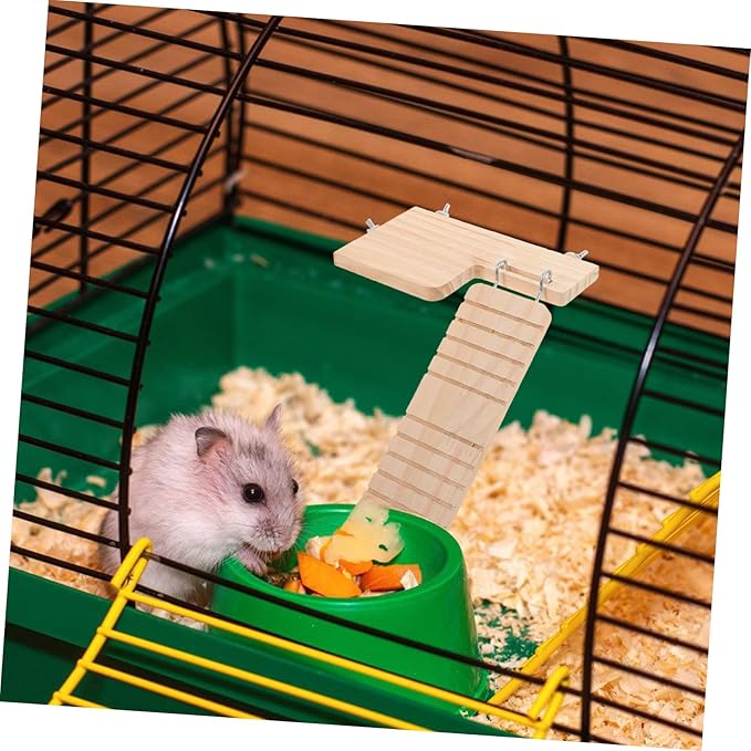 LIOOBO Hamster Cage Hanging Plaything Wooden Platform Toy Pet Ladder Stand Bird Cage Accessory