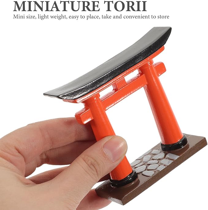 Toddmomy Miniature Torii Gate Aquarium Decor 2-Pack Japanese Style Fish Tank Ornaments 3.54X1.57X3.14 Inch Zen Garden Micro Landscape Decoration for Aquatic Pets