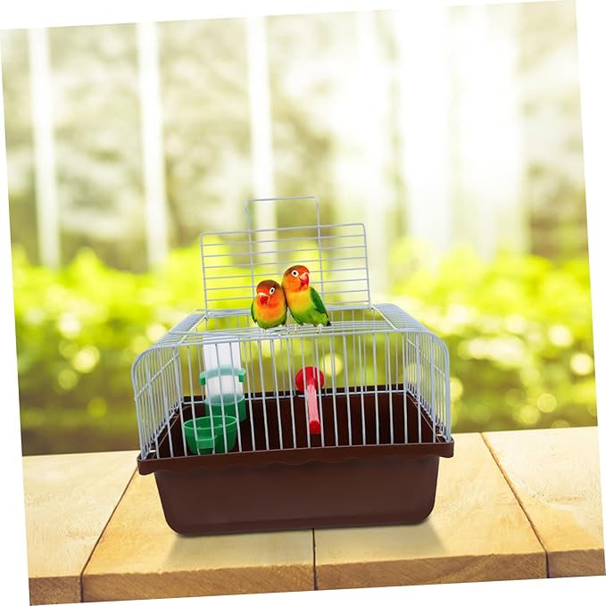 Spacious Portable Bird Cage with Perch Food Container Water Bottle for Parrots Lovebirds Animals Lightweight Travel Carrier for Outdoor Adventures and
