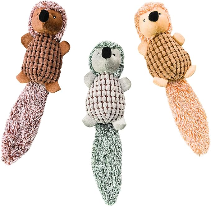 SPOT Ethical Pets 16" Assorted Long Tail Hedgehog Plush Dog Toy for Dog