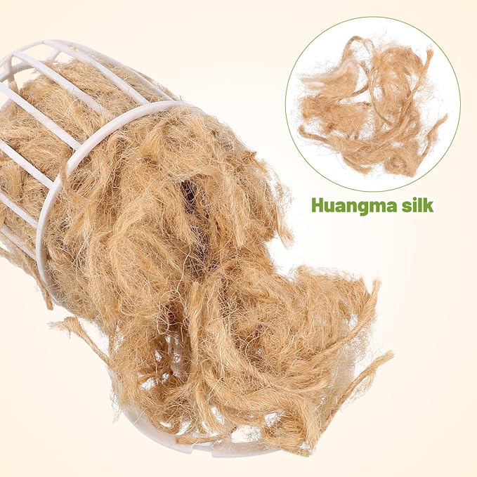 Abaodam Bird Nesting Material with Jute and Cotton Bedding for Small Birds Canary Parakeet Finches Durable Natural Nesting Supplies with Basket 2.87X2.87X10.23In