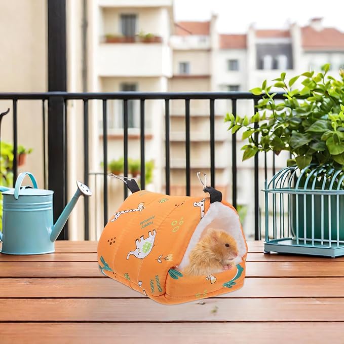 Parrot Cotton Nest Hanging Hammock for Small Pets – Thickened Winter Warm Fleece Bed 16x13x16 Cm – Hamster Sleeping House and Bird Cage Shelter for Guinea Pigs and Hedgehogs