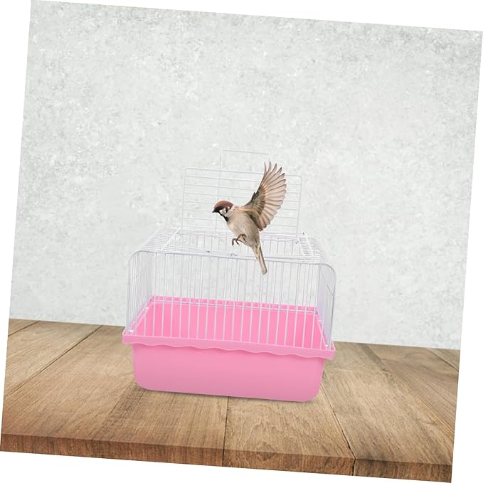 KESYOO Portable Birdcage Bird Carrier Portable Bird Cage Small Cage Mouse Habitat Lightweight Birdcage Small Animal Carrier Pink Abs