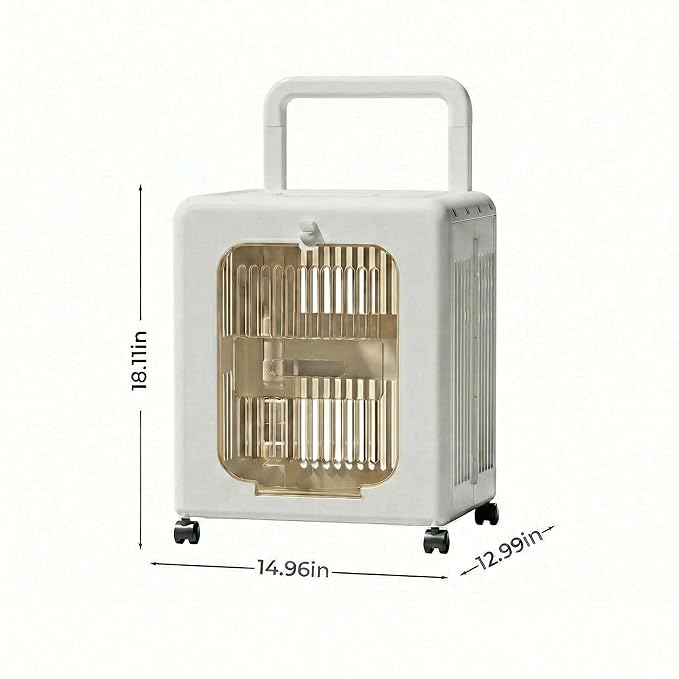 Cat Stroller, Breathable Foldable Cat Carrier with Wheels for Small Dogs and Cats, and Features a Comfortable Viewing Window Suitable for Cats Under 22 pounds (White)