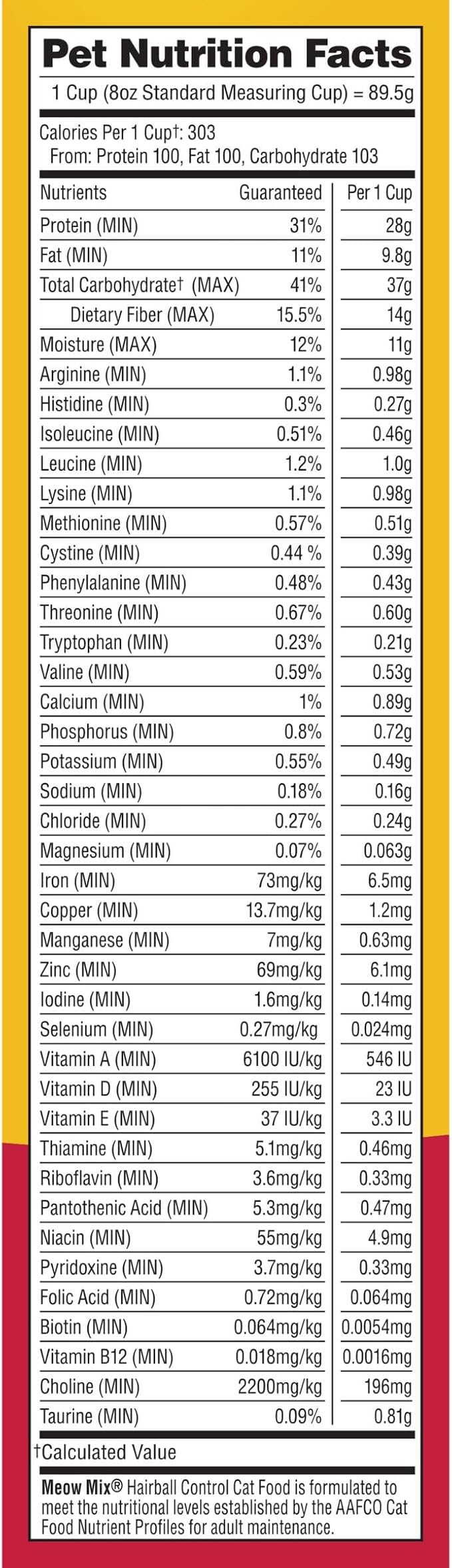 Meow Mix Hairball Control Dry Cat Food for Adult Cat, 6.3 lb. Bag