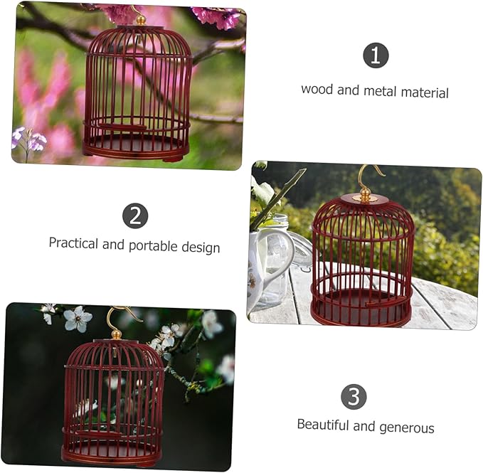 VICASKY Hanging Bird Cage Decorative Retro Birdcage with for Parrots and Small Birds for Home Decor and with Lock Buckle