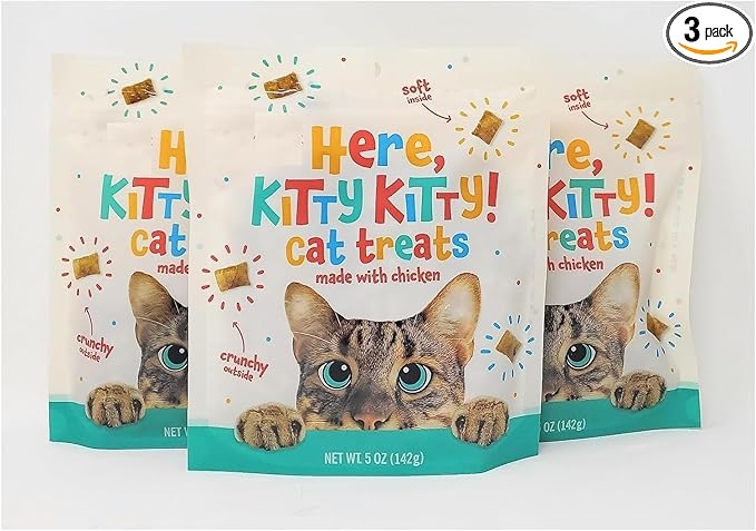 Here Kitty Kitty Cat Treats 5 oz (142g) - Pack of 3