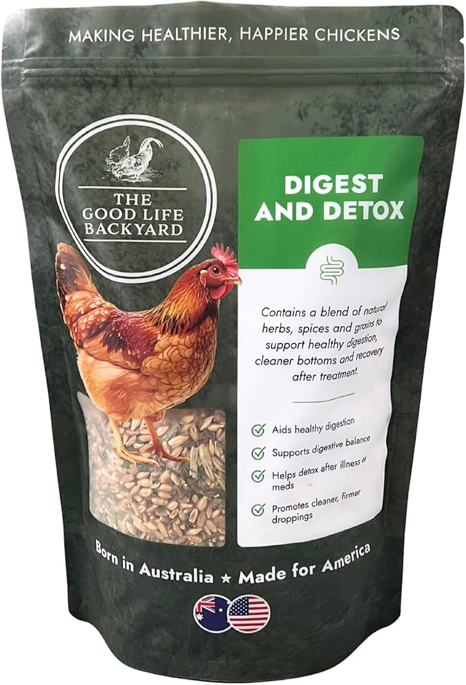 Good Life Backyard Digest & Detox for Chickens – Natural Digestive Support Gut Health Blend (2 lb Pouch) | Hatching Time