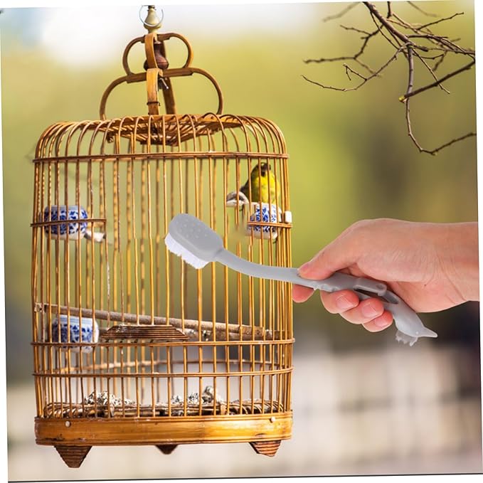 POPETPOP Pet Cage Cleaning Brush Set 3pcs Bird Cage Brush Soft Bristles Small Pet Bird Poop