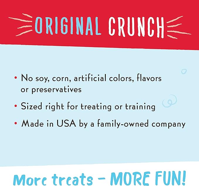 Charlee Bear Original Crunch Dog Treats, Cheese and Egg, 16 Ounce Resealable Bag, Low Calorie Training Treats for Dogs, Limited Ingredient, Healthy, Crunchy Dog Snacks, Made in USA (Pack of 2)