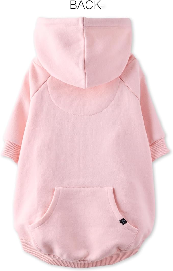 Pet Passion Rocky II - The Extra Comfy Hoodie, Organic Cotton and Recycled Poly Dog Hoodie Pet Coat Sweater for Small, Medium, Large Dogs, Pink, Small