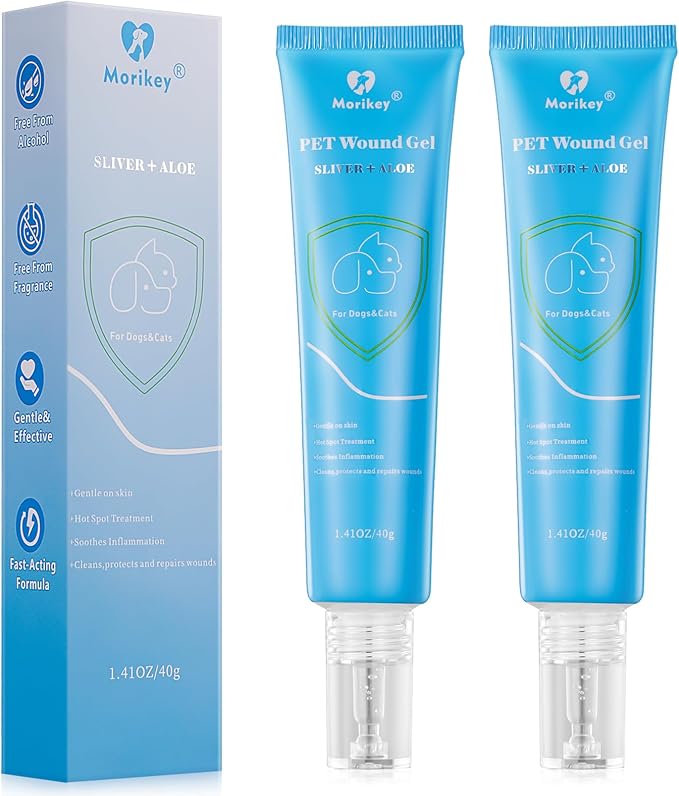 Dog Wound Care Hydro Gel, Hot Spot Solution for Dogs and Cats, Relieves Itchy Skin and Irritations, for Pets Bites, Scratches, Cuts, Ulcers,Safe If Licked, 2 Packs