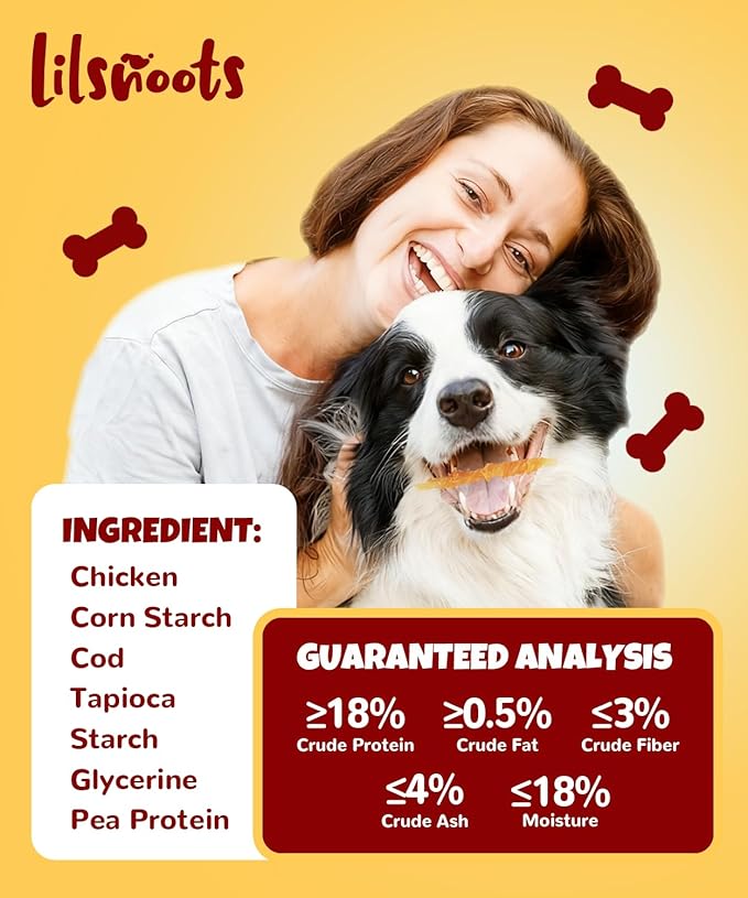 Chicken Wrapped Cod Sticks Dog Treats High Protein Fish & Chicken Jerky Rawhide Free Healthy Dog SnacksRich in Omega-3 Natural Training Treats for All Breeds 10.6 oz