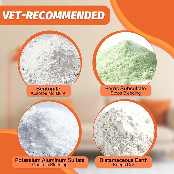 PAW PLANET Styptic Powder for Dogs & Cats -1.76oz Fast Acting Blood Stop Powder for Nail Clipping, Minor Cuts & Wing Clipping,Essential First Aid for Dark Nails (2-Pack)
