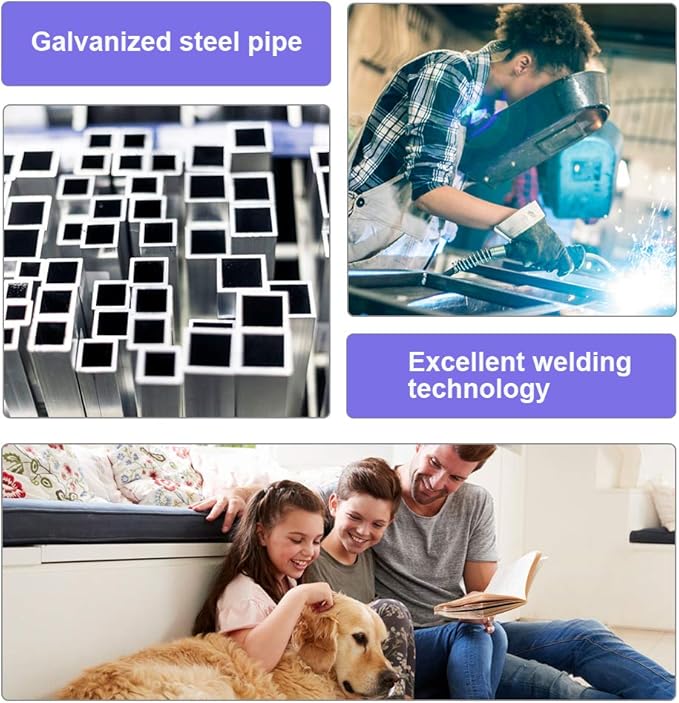 BestPet 8'x4'x6' Heavy Duty Outdoor Dog Kennel, Galvanized Welded Metal Dog Pen with UV-Resistant Waterproof Roof & Cover, Large Dog Playpen Crate Fence for Camping, Backyard