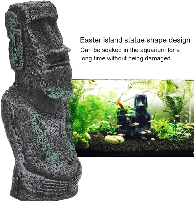 6.7 Inch Resin Roman Statue Aquarium Ornament Retro Sculpture Synthetic Fish Tank Decoration for Aquatic Pets