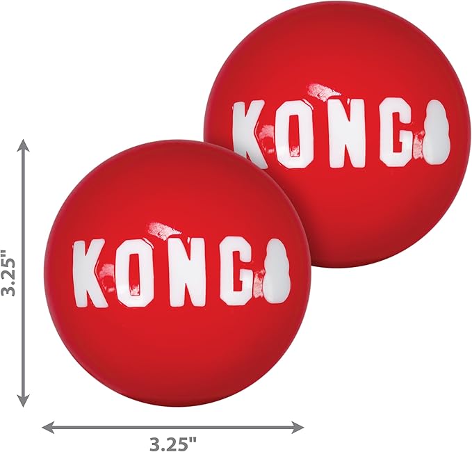 KONG - Signature Balls - 2 Pack Durable Ball for Chasing and Retrieving - for Large Dogs