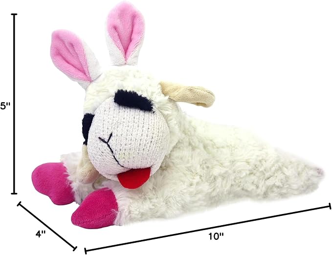 Multipet Lamb Chop Easter Dog Toy | Plush Dog Toy | Squeaker Dogs Toys |10" | White | Officially Licensed