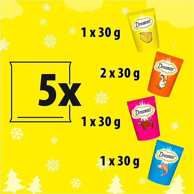 Dreamies Cat Treat Christmas Stocking (One Size) (Yellow)