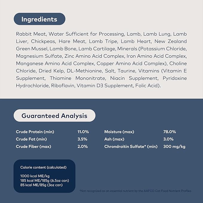 ZIWI Peak Canned Wet Cat Food – All Natural, High Protein, Grain Free, Limited Ingredient, with Superfoods (Rabbit & Lamb, 12-pack of 6.5oz Cans)