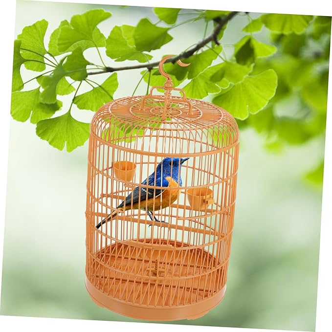 Totority Hanging Plastic Bird Cage with Round Spacious and Durable Pet Cage for Small Parrots Hamsters and Birds for Indoor Use and Gifts