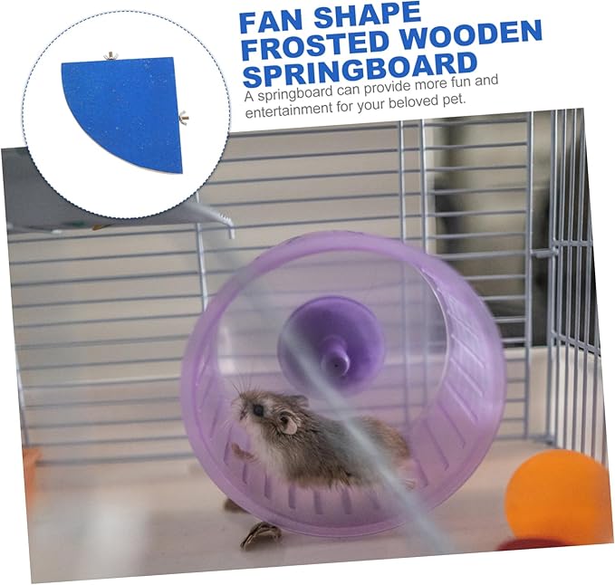 Fan Shape Frosted Wooden Small Pet Platform for Hamsters Gerbils Mice Parrots Chew-Resistant Cage Decoration