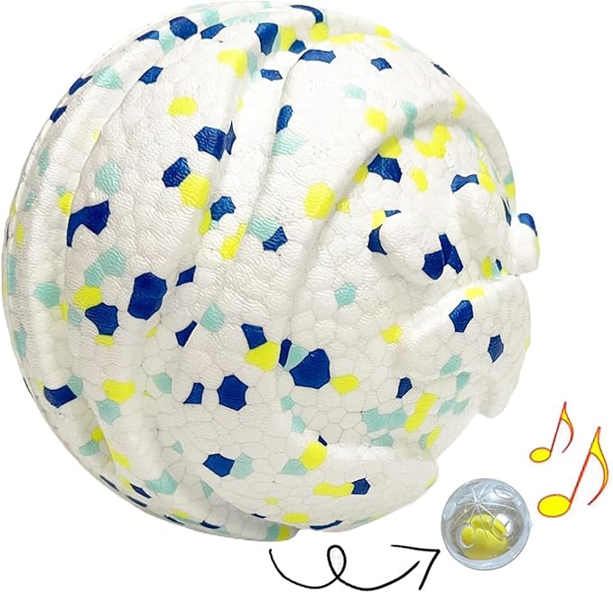 Dog Ball Squeak Toys (Bell Ball 5.12in White B)