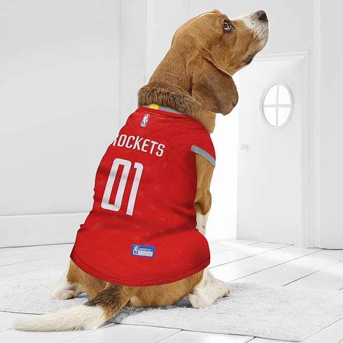 Pets First NBA HOUSTON ROCKETS DOG Jersey, X-Large - Tank Top Basketball Pet Jersey