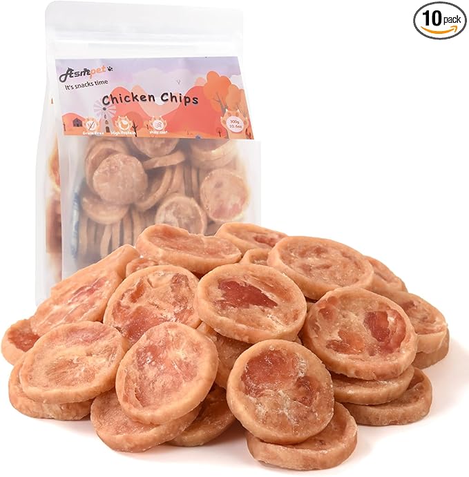 Dog Treats, Chicken Chips Grain Free Chewy Dog Snacks for Training Rewards