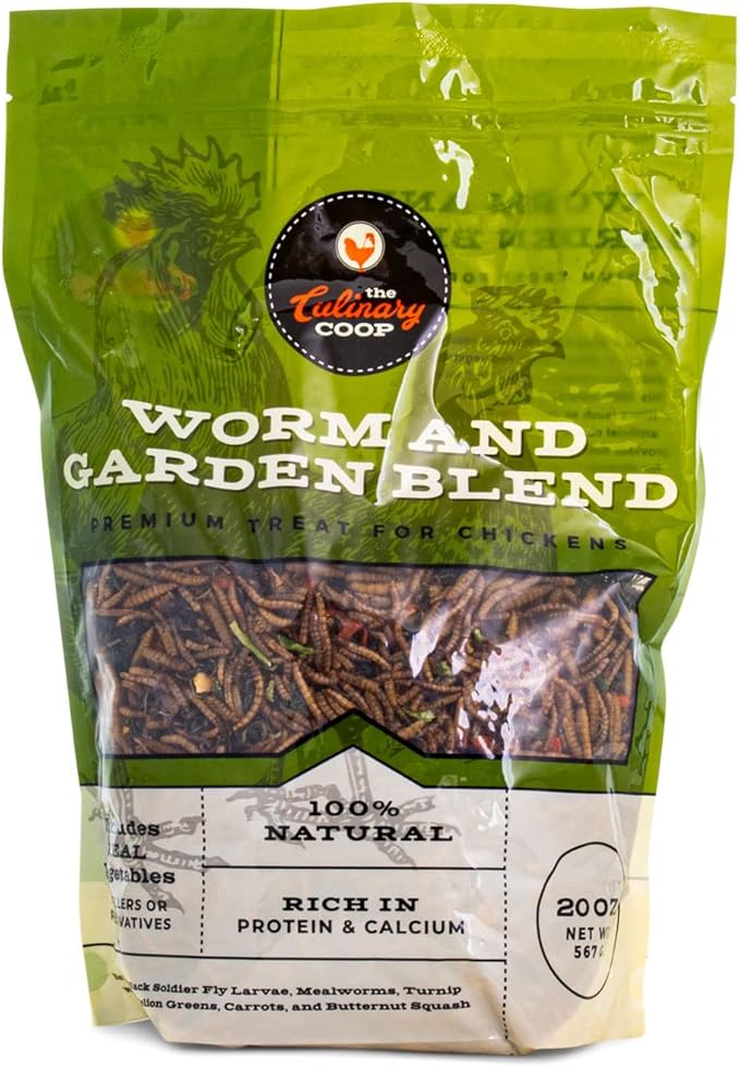 Fluker's Culinary Coop All Natural Worm and Garden Blend, Premium Treat for Chickens, 20 oz