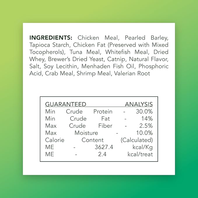Crunchy Natural Seafood with Catnip Treats for Cats, 2.75 oz (3-Pack) | Low Calorie Carefully Crafted Treats for Indoor and Outdoor Felines | Hand Harvested Catnip