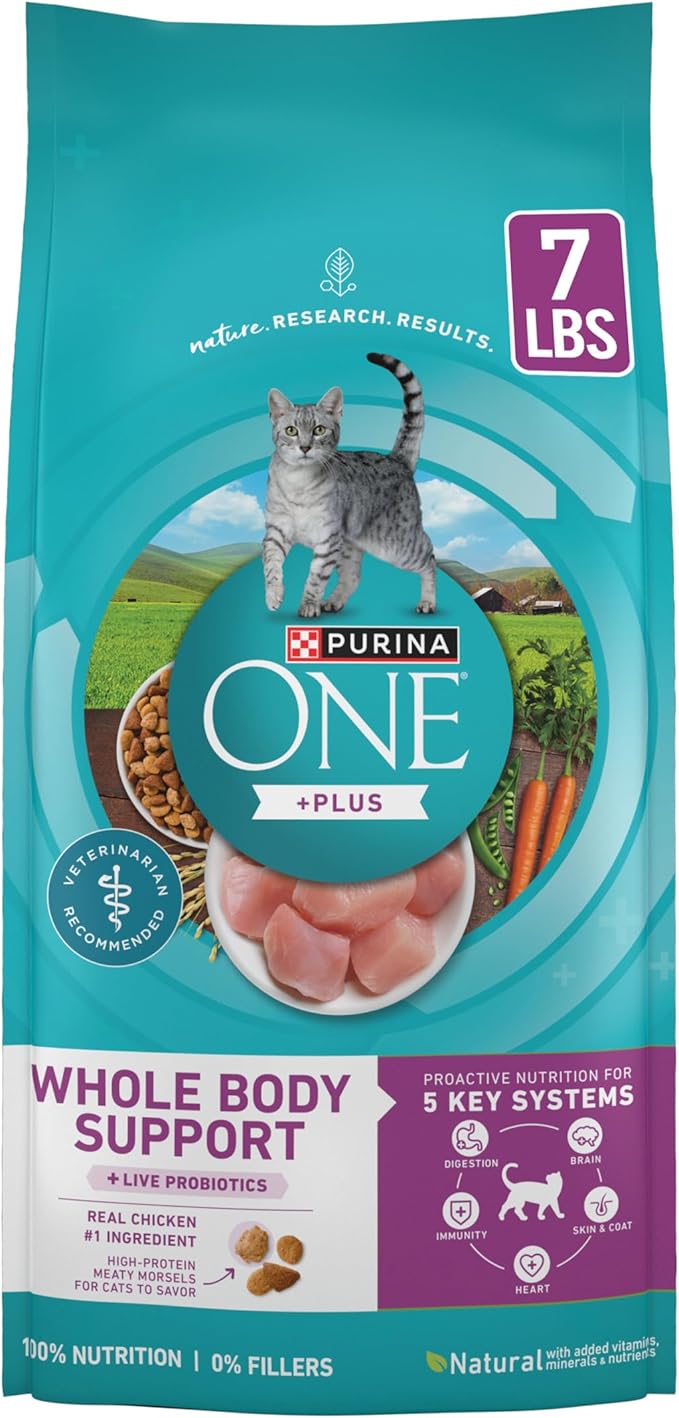 Purina ONE Plus Whole Body Support with Chicken Dry Cat Food - 7 b. Bag