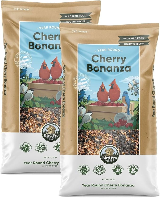 Bird Pro Holistic Bird Seed - Premium Seed for Backyard Feeding (36 Pounds, Cherry Bonanza)