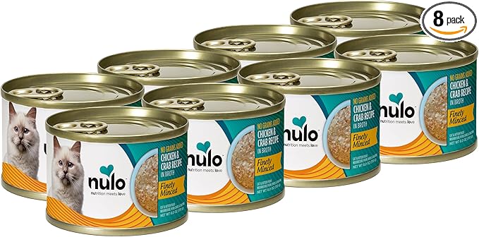 Nulo Finely Minced Chicken & Crab Flavor Wet Canned Cat Food, 6.0 Ounce (Pack of 8)