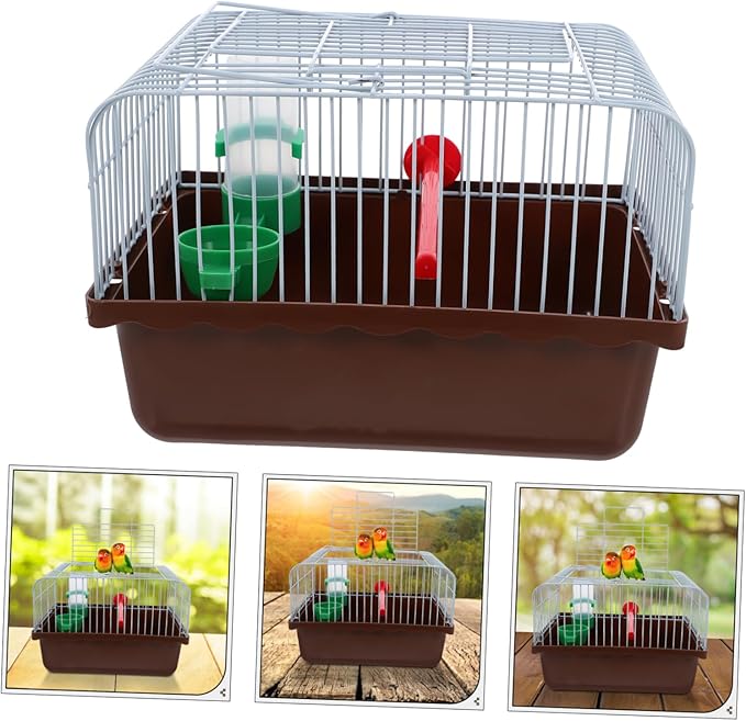 BESPORTBLE Multi-use Bird Carrier with Stand Portable Birdcage for Parakeets Includes Food and Water Accessories Parrot Cage for Animals
