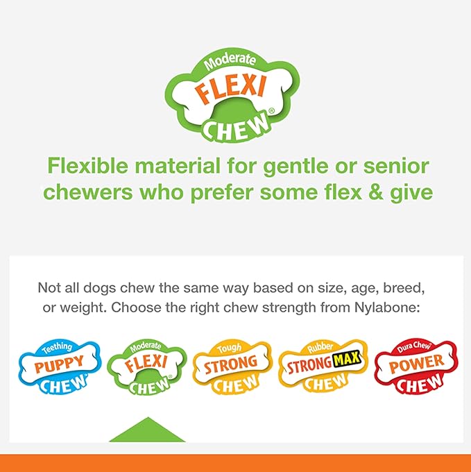 Nylabone Wishbone Flexi Chew Toy for Dogs, Flexible Dog Toys for Moderate & Gentle Chewers, Flavor Medley Flavor, Medium - Up to 35 lbs, 1 Count