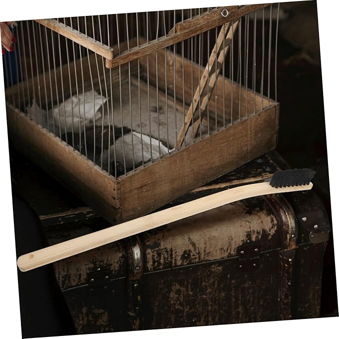 3pcs Bird Cage Cleaner Brush Wooden Handle Birdcage Scraper for Pet Cages and Accessories and Multifunctional Bird Poop Cleaner