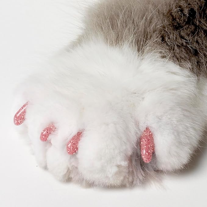 Soft Claws Cat Nail Caps for Small Cats – (40 Caps, Pink Sparkle) - Veterinarian-Developed | Protects Furniture & Skin - Easy to Apply, Long-Lasting Anti-Scratch Soft Cat Claw Covers