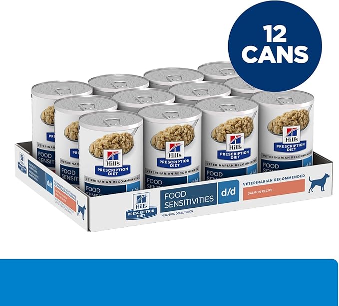 Hill's Prescription Diet d/d Food Sensitivities Wet Dog Food, Salmon, 13 oz. Cans, 12-Pack