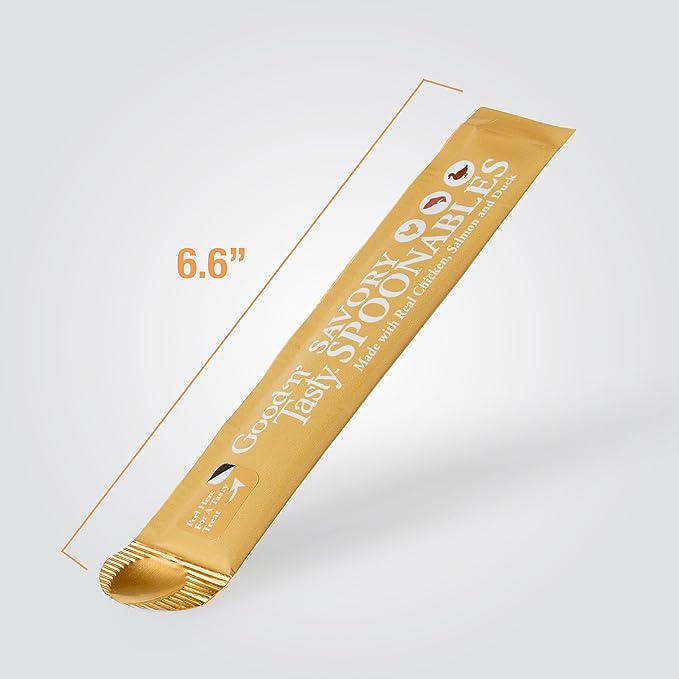 Good ‘n’ Tasty Savory Spoonables with Real Chicken, Salmon & Duck, 6 Count Tube, Triple Flavor Squeezable Lickable Wet Treats for Cats with Built-in Spoon for Less Mess (Pack of 2)