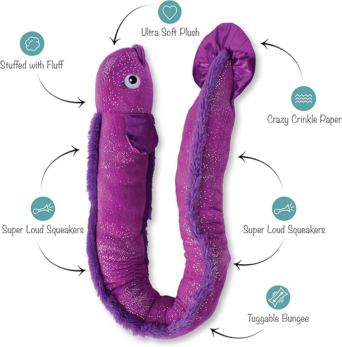 Fringe Studio Large Plush Dog Toy, Kind of A Big EEL, 37.5" Long x 3.5" Wide, Pet Shop Collection (728008)