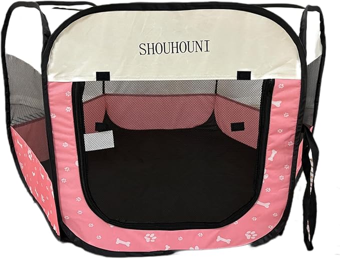 SHOUHOUNI Pop-Up Pet Playpen – Indoor/Outdoor Portable Crate for Dogs, Cats & Small Animals